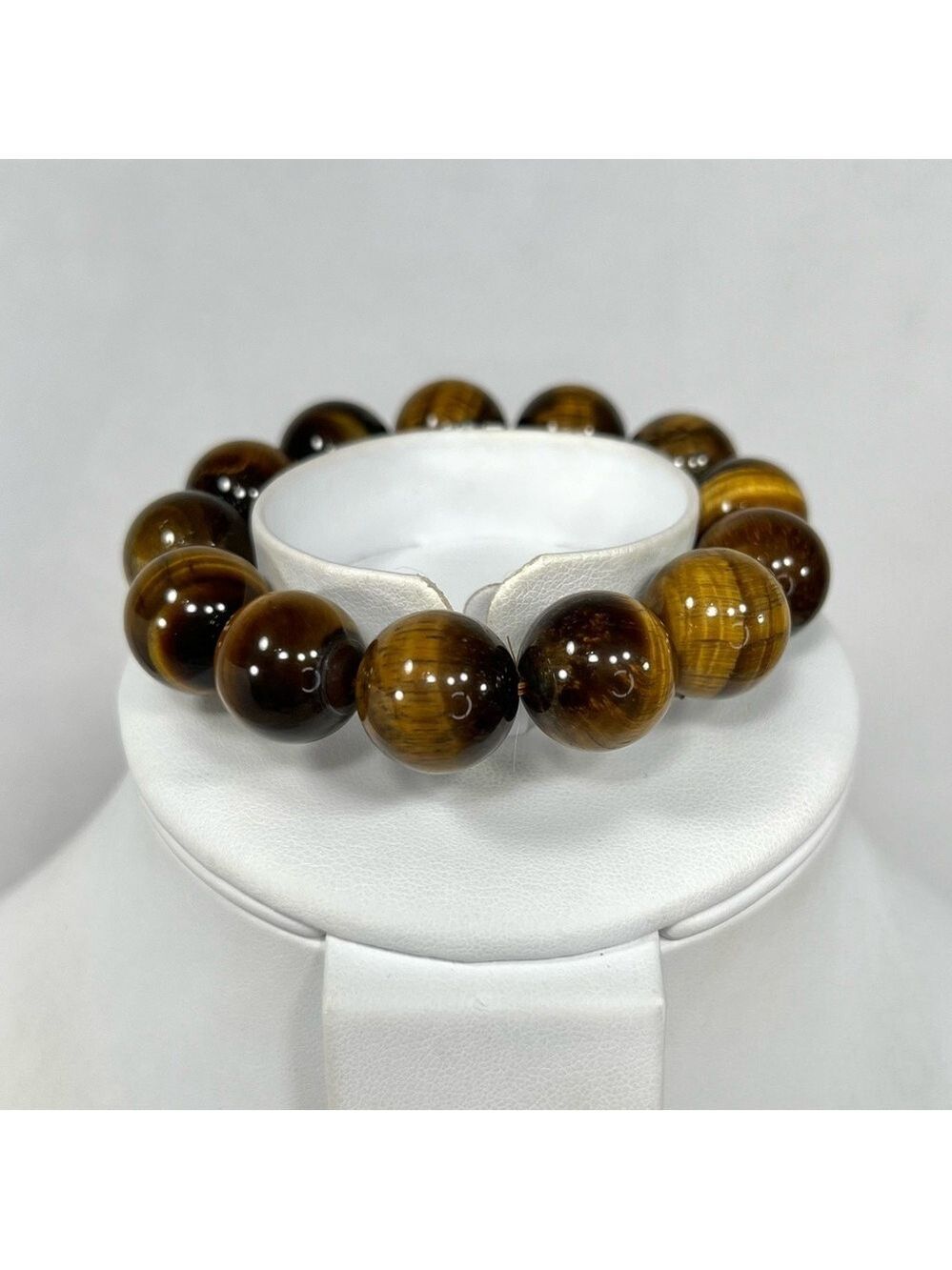 18mm Tiger Eye Gemstone Stretch Bracelet
